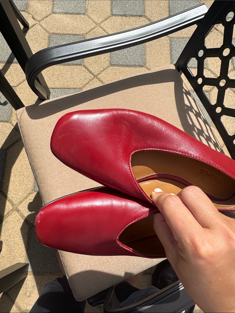 Madewell Deep Red Leather Slip-On Flats - Picture 3 of 4